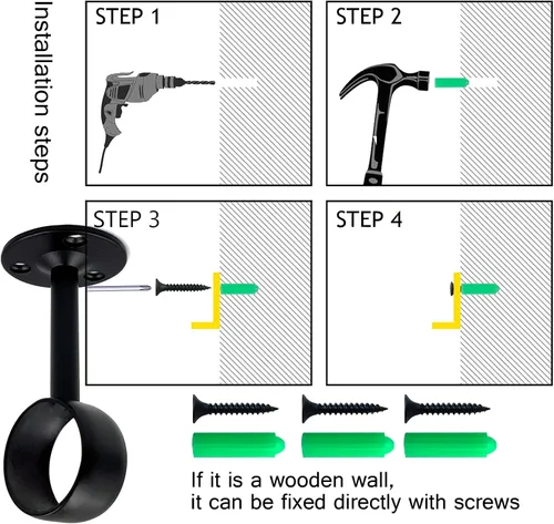 Miniatura 3 de Paquete de 4 soportes de barra de cortina de acero inoxidable de alta resistencia de 1 pulgada, soportes de extremo para poste de armario, soporte