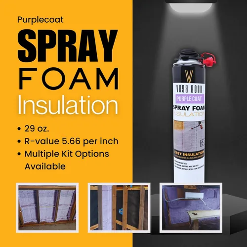Miniatura 4 de Vega Bond Purplecoat - Espuma aislante de celda cerrada de un solo componente, autoexpansible, 29 onzas con valor R de 5.66, espray acústico, total