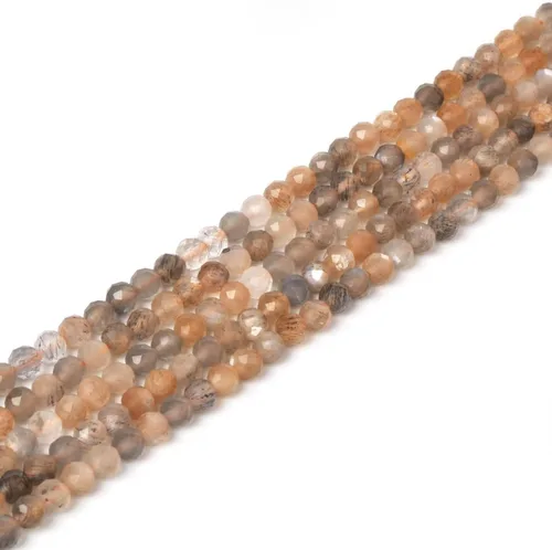 Miniatura 34 de Cuentas redondas facetadas de aguamarina natural de 4mm cuentas sueltas de 16 pulgadas para hacer joyas con cuentas