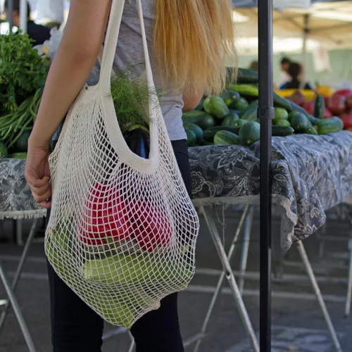 Miniatura 4 de Simple Ecology Bolsa de cuerda de algodón orgánico resistente con doble asa