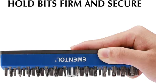 Miniatura 5 de EMENTOL Soporte Magnético para Brocas de 1/4" - Azul, 43 Agujeros, Organizador de Brocas con Imán Fuerte, Organizador de Brocas Magnéticas