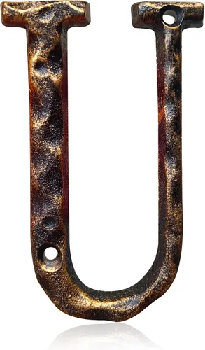 Miniatura 22 de Números y letras de casa de 5.5 pulgadas, número de dirección de casa de metal de hierro fundido altamente visible para buzón de oficina de calle