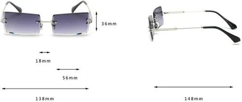 Miniatura 4 de MINCL - Gafas de sol rectangulares pequeñas para mujer, ultraligeras, color caramelo, sin marco