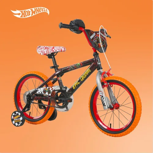 Miniatura 6 de Dynacraft Hot Wheels BMX Bike for Boys, 12-18 Inch Kids Bike, Ages 3-9, Rev Grip Handlebar Feature, Red & Black