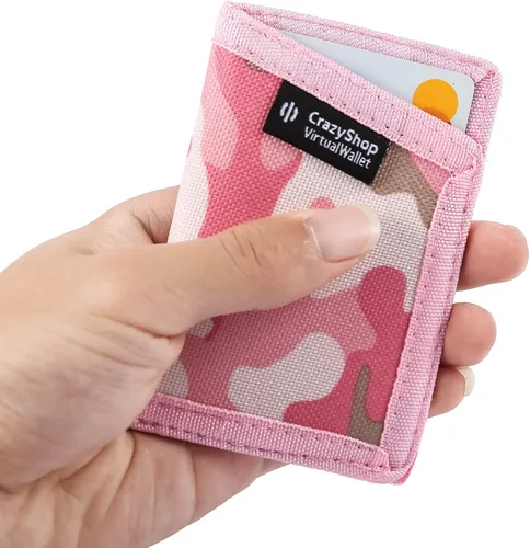 Miniatura 5 de Cartera minimalista de bolsillo frontal de lona delgada con cierre de banda elástica
