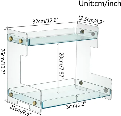 Miniatura 2 de FFK Organizador de Encimera de Baño, Organizador de Encimera de Baño de 2 Niveles, Estante de Especias de Cocina Organizador de Cosméticos, Estante