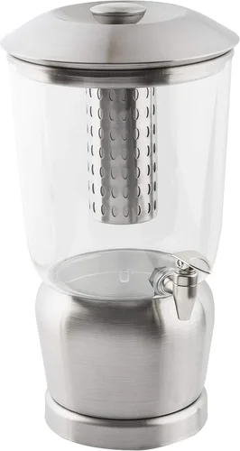 Miniatura 8 de TableCraft 75 Dispensador de bebidas de lujo de 2.5 galones con infusor de frutas y soporte, Tritan y acero inoxidable cepillado, dispensador
