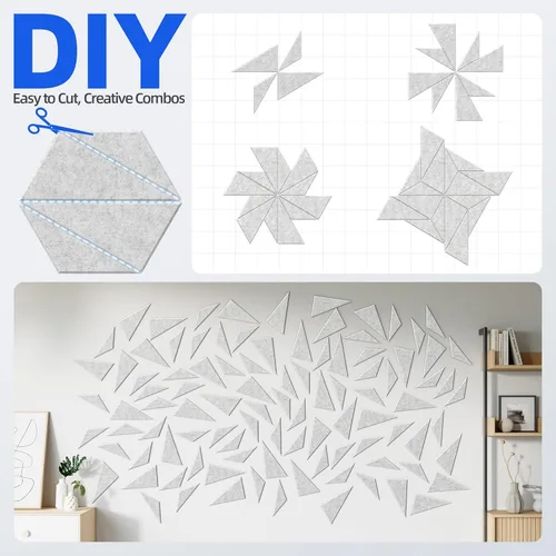 Miniatura 4 de Paquete de 12 paneles acústicos con paneles autoadhesivos de espuma a prueba de sonido de 12 x 10 x 0.4 pulgadas para paredes, paneles de pared Gris