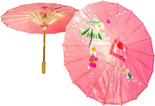 Miniatura 27 de TJ Global Paquete de 2 paraguas chinos japoneses para niños, 22 pulgadas, para bodas, fotografías, disfraces, cosplay, decoración y otros eventos, 2