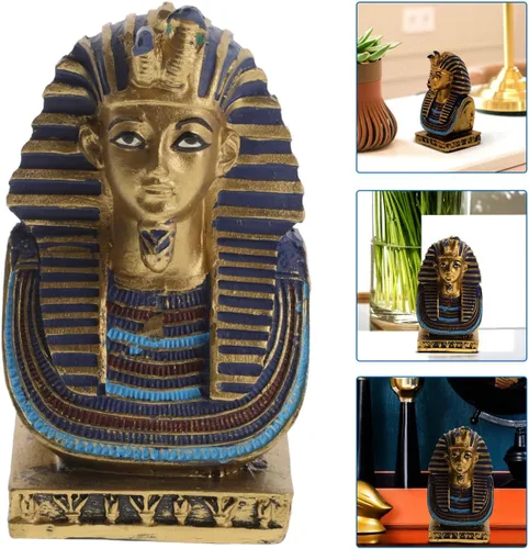 Miniatura 2 de FOMIYES Figura del antiguo Egipto, estatua de faraón egipcio, resina, figura de tutankamón, figura de escultura del antiguo Egipto, adorno