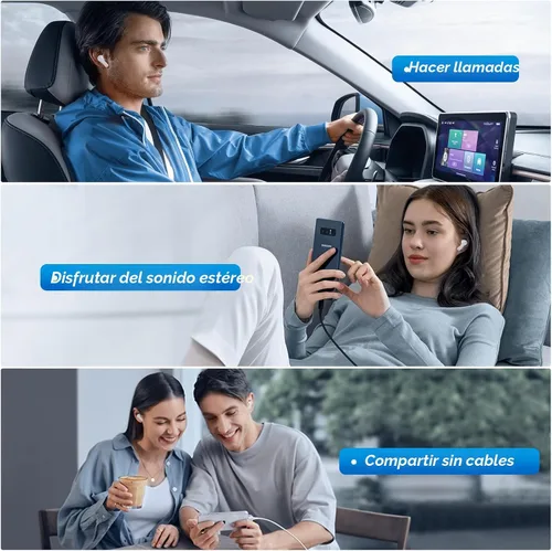 Miniatura 7 de kurdene Auriculares inalámbricos, Bluetooth 5.3 en auriculares intrauditivos ligeros con sonido de graves profundos, 48 horas de tiempo de Blanco