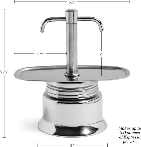 Miniatura 6 de Kings County Tools Cafetera de Café de Dos Bocas de 2 Tazas - Cafetera Espresso de Acero Inoxidable para Estufa - Máquina de Café Italiana