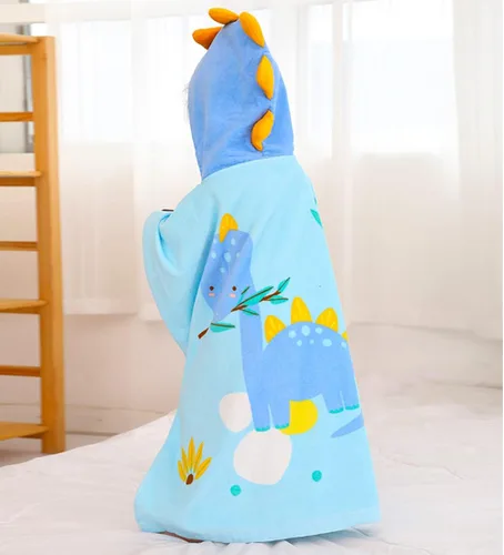 Miniatura 2 de Toalla de playa con capucha para niños, toalla de baño para niños, toalla de baño de algodón con patrón de animales, toalla de ducha para niños