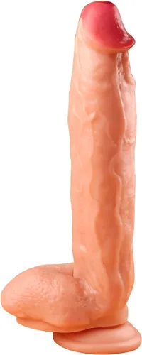 Consolador realista de 12 pulgadas, consolador grande suave con ventosa fuerte, consolador anal flexible y grueso para adultos, juguete sexual para