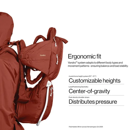 Miniatura 7 de Vandra™ Canyon - Mochila portabebés escandinavo de senderismo - Gravity Lock™ marco de carcasa dura - Portabebés nido para niños pequeños y niños