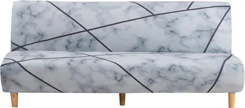Miniatura 11 de ele ELEOPTION Funda de Sofá Cama sin Brazos Triangular Gris Funda Deslizable Elástica Fundas de Sofá Plegable Fundas de Sofá Fundas de Futón