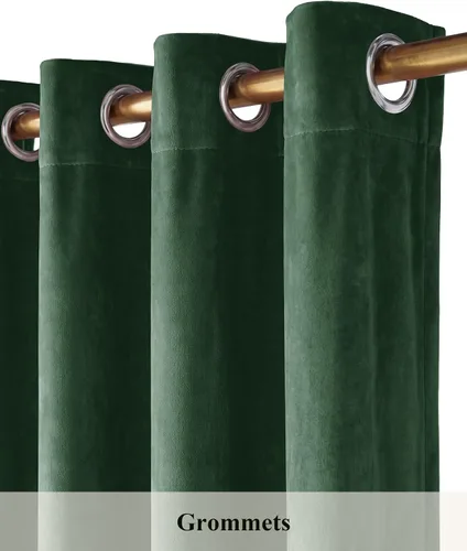 Miniatura 217 de StangH Cortinas de Terciopelo Verde Esmeralda de 96 Pulgadas - Cortinas Opacas de Terciopelo de Lujo Súper Suaves, Elegante Cobertura de Ventana
