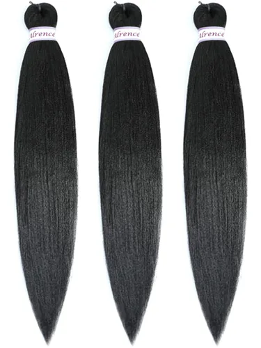Miniatura 82 de Alrence Cabello estirado para hacer trenzas, trenza larga de 30 pulgadas, 8 paquetes, extensiones profesionales de trenzado de cabello sintético, 1b#
