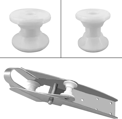 Miniatura 5 de ISURE MARINE White Water White Delrin - Rodillo de anclaje de arco de repuesto para marines, barcos, yates, kayaks (paquete de 2)