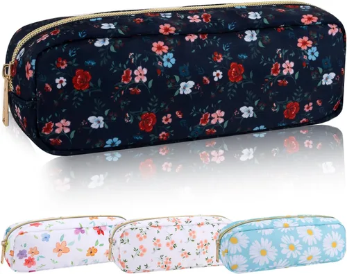 Miniatura 25 de Iqimott Bolsa Grande de Maquillaje de Nylon para Viaje, Bolsa de Cosméticos Preppy Grande Organizadora de Maquillaje de Nylon Bolsa de Artículos