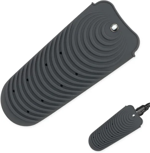 Miniatura 10 de Funda de silicona aislante para alisador de cabello, funda antideslizante de viaje para rizar y planchar, soporte portátil para rizador y rizador