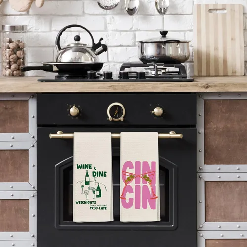 Miniatura 2 de Juego de 2 toallas de cocina italianas, decoración de cocina italiana, toallas de bar para camarero de cocina, paños de cocina retro para toallas