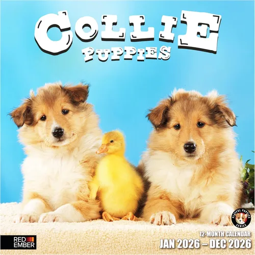 Miniatura 14 de RED EMBER Golden Retriever Puppies - Calendario de pared 2026 de 12 meses 12 x 24 pulgadas abierto Papel grueso y resistente Regalo