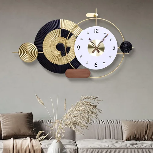Miniatura 12 de Reloj de pared grande e irregular, moderno, de 26 x 16 pulgadas, único, silencioso, sin tictac, funciona con pilas, relojes decorativos para sala
