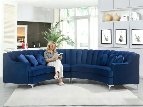 Miniatura 3 de Legend Vansen L - Sofá de terciopelo semicírculo de 141.34 pulgadas, sofá modular curvado de gran tamaño para sala de estar, oficina, apartamento