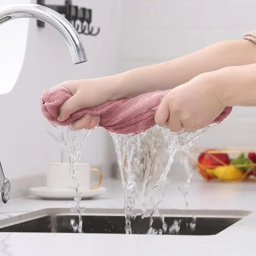 Miniatura 346 de Kitinjoy - Paños de cocina de 100 % algodón, tela de tejido gofrado, paño de limpieza ultrasuave, absorbente y de secado rápido. Beige