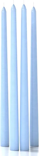 Miniatura 46 de CANDWAX Paquete de 4 velas cónicas blancas, sin goteo, de combustión lenta, sin perfume, de 12 pulgadas, ideales para mesa de comedor, candelabros