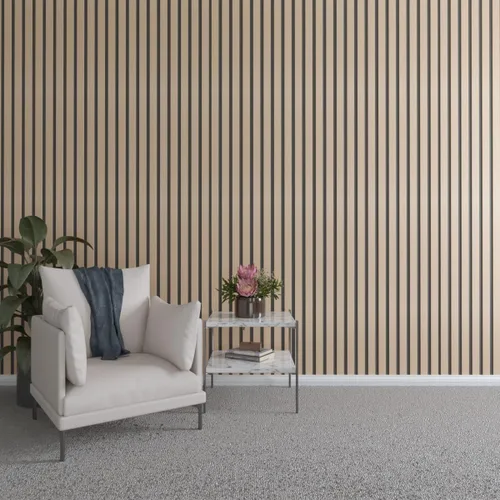 Miniatura 132 de Ekena Millwork Kit de panel de pared de listones de madera ajustables de 47 pulgadas de alto x 3/8 pulgadas de alto, con listones de 2 pulgadas