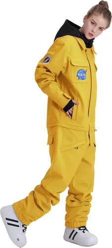 Miniatura 3 de GSOU SNOW Traje de esquí de una pieza impermeable a prueba de viento, traje de nieve aislado para deportes de nieve para hombres y mujeres