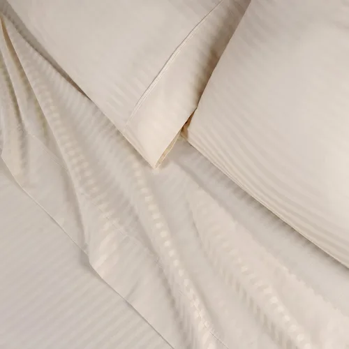 Miniatura 4 de Superior Egyptian Cotton 300 Thread Count Bed Sheet Set, 1 Elastic Deep Pocket Fitted Sheet, 1 Flat Sheet, 2 Pillowcases, Daily Sheets, Luxury Home