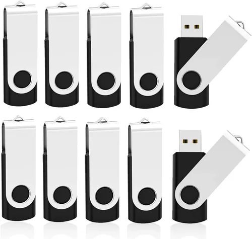Miniatura 10 de KOOTION Unidades USB a granel de 128 MB, paquete de 100 unidades flash USB 2.0, memorias giratorias (negro, 100 piezas, 128 MB)