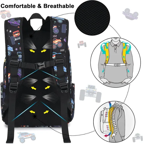 Miniatura 127 de CAMTOP - Conjunto de mochila y lonchera con estampados divertidos para niños de preescolar y primaria), Y0058-2