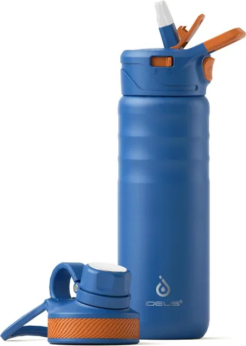 Miniatura 25 de IDEUS Botella de agua aislada de 12 onzas, botella de agua aislada de acero inoxidable para la escuela, botellas aisladas con pajitas a prueba