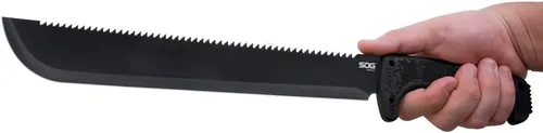 Miniatura 4 de SOG Sogfari - Cuchillos de machete de supervivencia de acero inoxidable de 13 o 18 pulgadas Sierra en la parte posterior de la hoja, mango