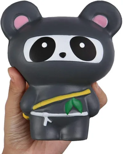 Miniatura 5 de Anboor 2 piezas Squishies Ninja Jumbo Panda y Fox Slow Rising Squishies Kawaii perfumados suaves juguetes de animales para aliviar el estrés