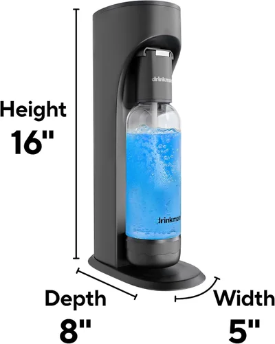 Miniatura 10 de Drinkmate OmniFizz - Máquina de agua con gas y refrescos, carbonata cualquier bebida, cilindro de CO2 no incluido (negro mate)