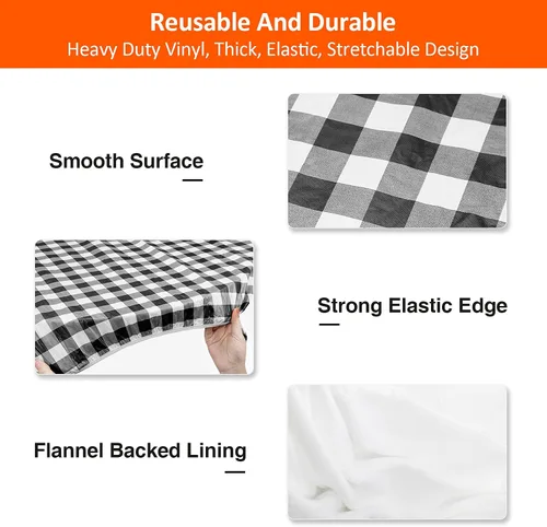 Miniatura 4 de Funda para Mesa y Banco de Picnic de 5 Pies, Esenciales de Camping Equipo para RV, 60 Pulgadas Impermeable Resistente al Viento Mantel Exterior