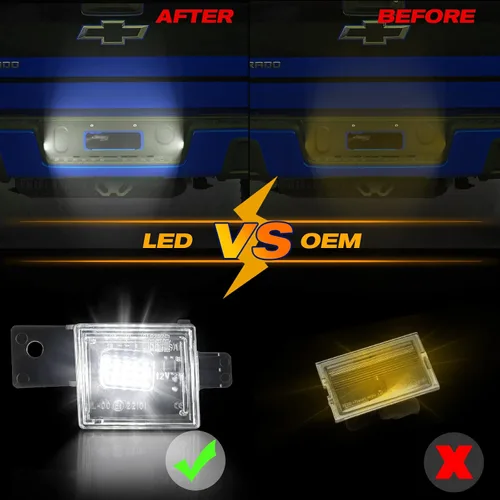 Miniatura 6 de Gempro Luz LED para matrícula, montaje de lámpara trasera para Chevy Silverado GMC Sierra 1500 2500HD 3500HD 2014-2023, 6000K blanco