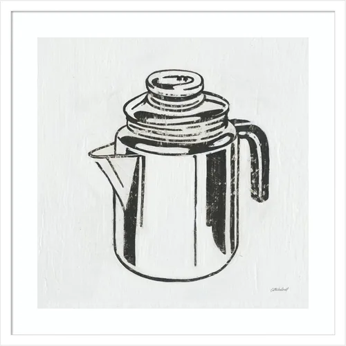 Miniatura 14 de Amanti Art Lienzo decorativo para pared enmarcado de 24 x 24 pulgadas, cafetera retro (cocina) por Kathrine Lovell, arte de pared de cocina