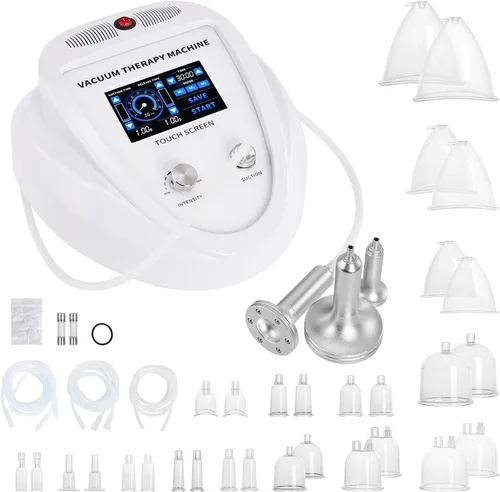 Miniatura 10 de Beauty Star Máquina de ventosas de terapia al vacío, cuerpo multifuncional, espalda, masaje facial, succión ajustable (0-70 cmHg) con 30 tazas y 3