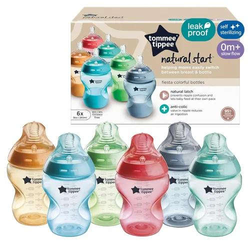 Miniatura 10 de Tommee Tippee Natural Start - Biberones anticólicos de 9 onzas sin BPA, 0+ meses, pezón de flujo lento similar al pecho, autoesterilizante, blues