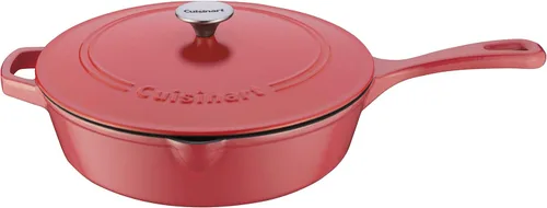 Miniatura 10 de Cuisinart Freidora de pollo de hierro fundido de 12 pulgadas con tapa, capacidad de 4.5 cuartos de galón, interior esmaltado de porcelana, apta