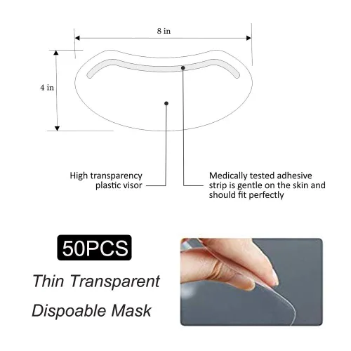 Miniatura 3 de EBANKU 50 unidades de protectores faciales de ducha Microblading, protectores faciales desechables, máscaras de maquillaje para laca