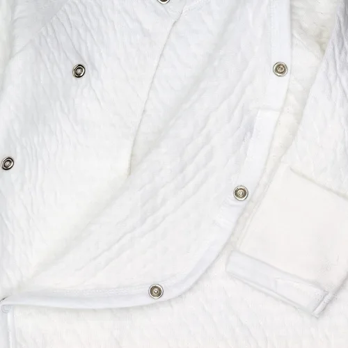 Miniatura 3 de HonestBaby Conjunto de mameluco de algodón orgánico de una pieza para bebé, Blanco
