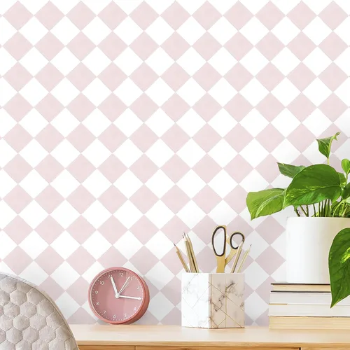 Miniatura 10 de Safiyya Papel tapiz autoadhesivo para despegar y pegar, papel de contacto bohemio, color beige, neutro, moderno, geométrico, autoadhesivo
