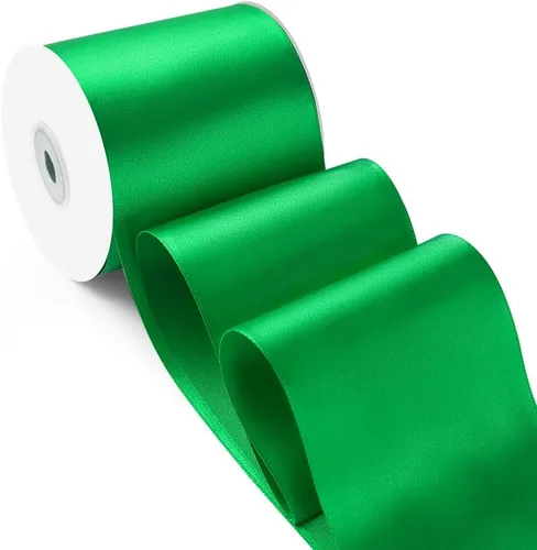 Miniatura 69 de Cinta de satén de 1 pulgada de 100 yardas, color verde manzana, cinta de tela de color sólido para envoltura de regalos, boda, cinta de regalo